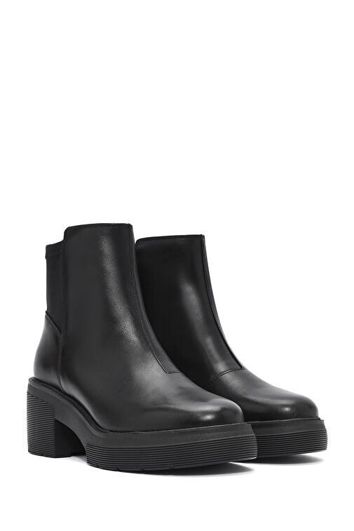 Geox Kadın Siyah Spherica Kalın Topuklu Fermuarlı Deri Bot D46WWA04315C9999 - Görsel 6