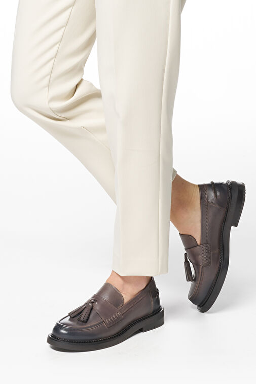 Geox Kadın Kahverengi Serilda Deri Maskülen Loafer D46WYH00043C6029 - Görsel 5