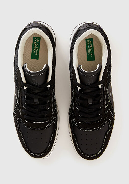 Erkek Siyah Renk Detaylı Bağcıklı Spor Ayakkabı - Görsel 5