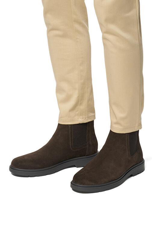 Geox Erkek Kahverengi Spherica Ec1 Süet Deri Chelsea Bot U36D1C00022C6006 - Görsel 7