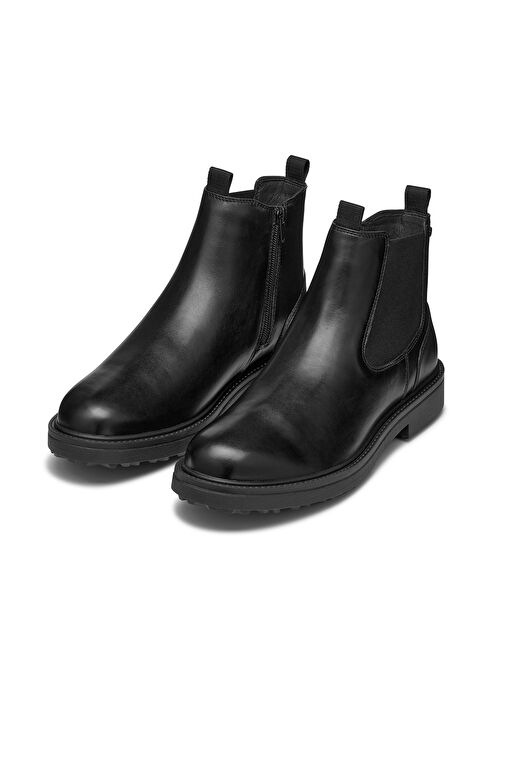 Geox Erkek Siyah Lagorai + Grip Abx Fermuarlı Waterproof Deri Casual Bot U46HQB00043C9999 - Görsel 4