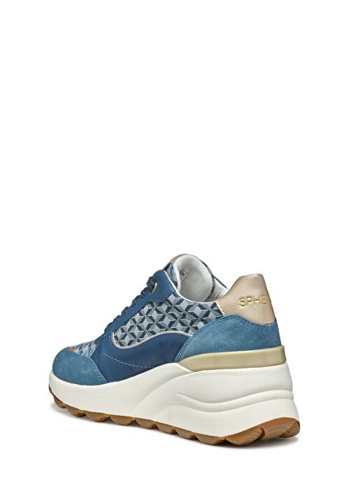 Geox Kadın Mavi D Spherica Ec13 A - Nap + Emb.Te Bağcıklı Dolgu Topuklu Sneaker D45WAA085DSC4005 - Görsel 5