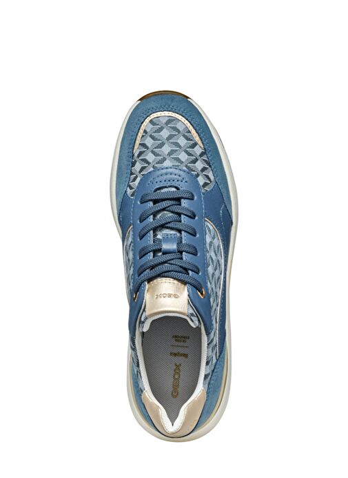 Geox Kadın Mavi D Spherica Ec13 A - Nap + Emb.Te Bağcıklı Dolgu Topuklu Sneaker D45WAA085DSC4005 - Görsel 7
