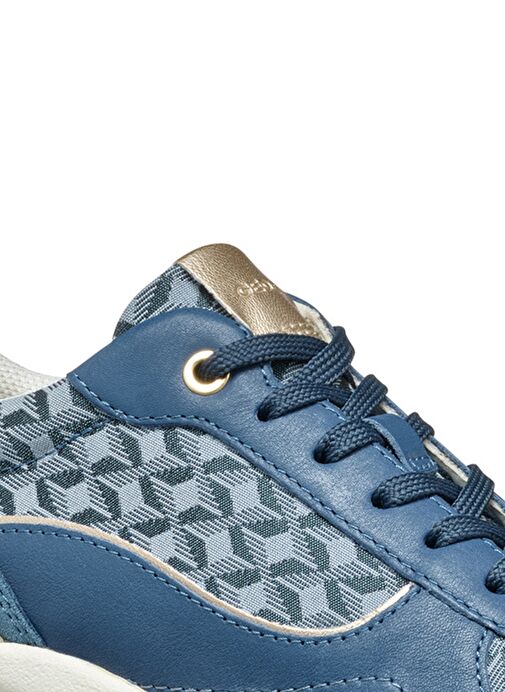Geox Kadın Mavi D Spherica Ec13 A - Nap + Emb.Te Bağcıklı Dolgu Topuklu Sneaker D45WAA085DSC4005 - Görsel 9