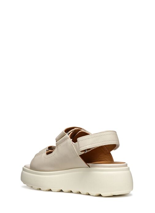 Geox Kadın Krem D Spherica Ec4.1 S A - Nappa Bantlı Deri Sandalet D55D4B00085C1122 - Görsel 3