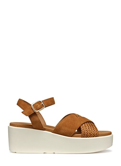 Geox Kadın Taba D Xand 2.2S A - Suede Bilekten Tokalı Dolgu Topuklu Deri Sandalet D55M1B00022C6001 - Görsel 2
