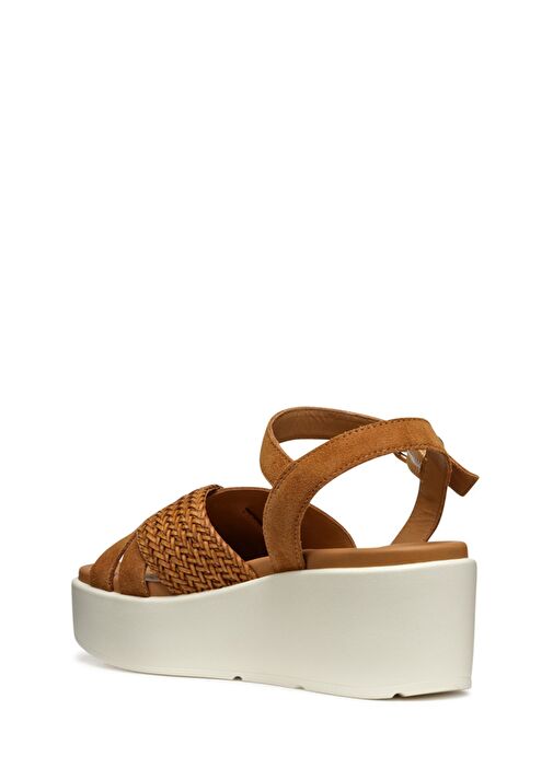 Geox Kadın Taba D Xand 2.2S A - Suede Bilekten Tokalı Dolgu Topuklu Deri Sandalet D55M1B00022C6001 - Görsel 3