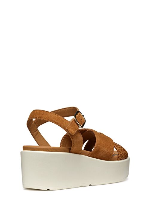 Geox Kadın Taba D Xand 2.2S A - Suede Bilekten Tokalı Dolgu Topuklu Deri Sandalet D55M1B00022C6001 - Görsel 5