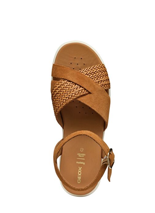 Geox Kadın Taba D Xand 2.2S A - Suede Bilekten Tokalı Dolgu Topuklu Deri Sandalet D55M1B00022C6001 - Görsel 6