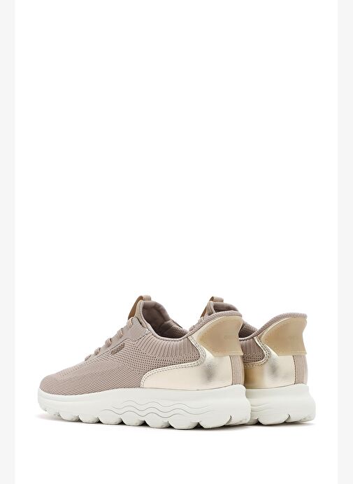Geox Kadın Bej Spherica Plus Bağcıklı Kalın Tabanlı Kumaş Sneaker D557MA06KBNCH62L - Görsel 6