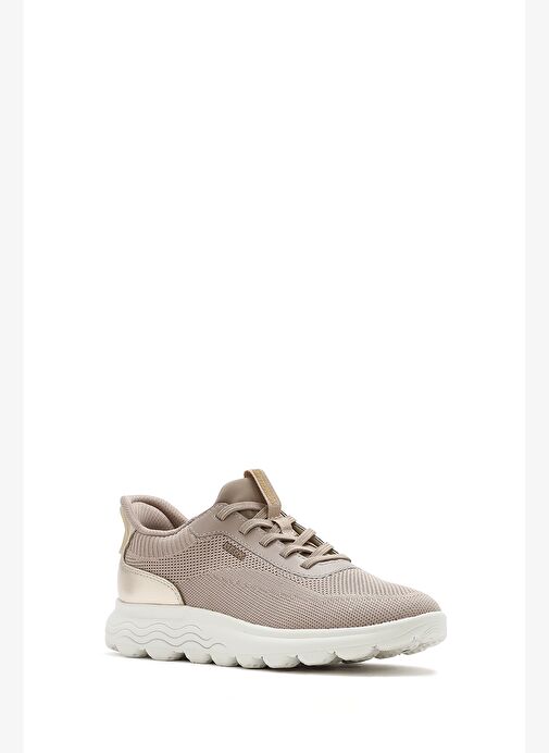 Geox Kadın Bej Spherica Plus Bağcıklı Kalın Tabanlı Kumaş Sneaker D557MA06KBNCH62L - Görsel 7