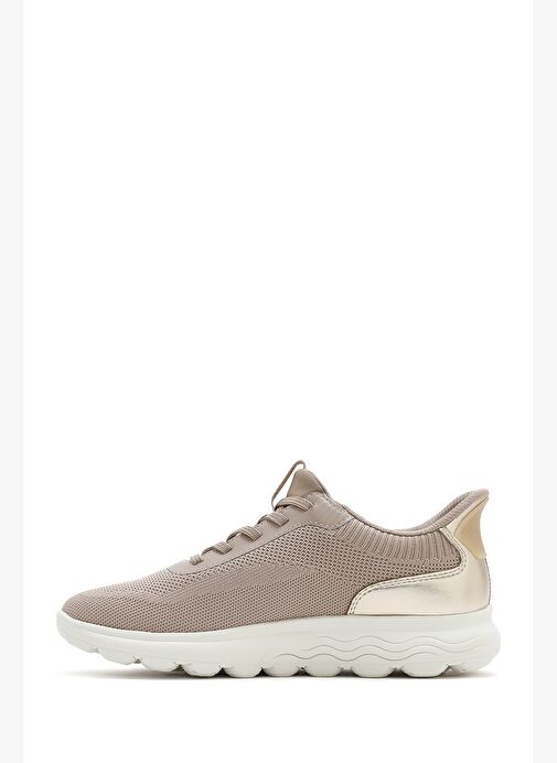 Geox Kadın Bej Spherica Plus Bağcıklı Kalın Tabanlı Kumaş Sneaker D557MA06KBNCH62L - Görsel 3
