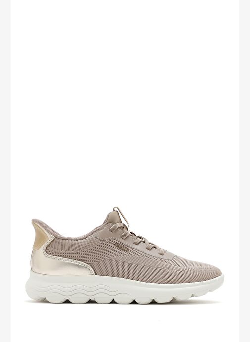 Geox Kadın Bej Spherica Plus Bağcıklı Kalın Tabanlı Kumaş Sneaker D557MA06KBNCH62L - Görsel 2
