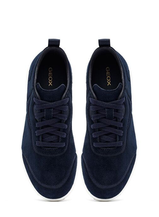 Geox Erkek Lacivert Kalın Tabanlı Bağcıklı Süet Deri Sneaker U46LFA00022C4064 - Görsel 8