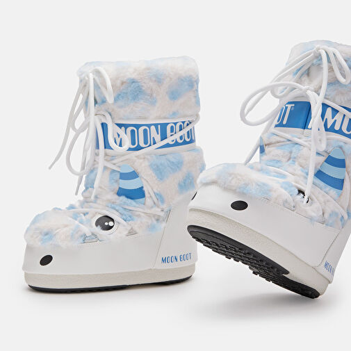 Kız Çocuk Bot (Kar) 80D3400260-AF19 Moon Boot Icon Yeti Faux Fur White/Light Blue (27-34) - Görsel 4