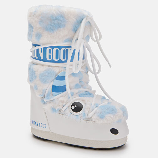 Kız Çocuk Bot (Kar) 80D3400260-AF19 Moon Boot Icon Yeti Faux Fur White/Light Blue (27-34) - Görsel 5