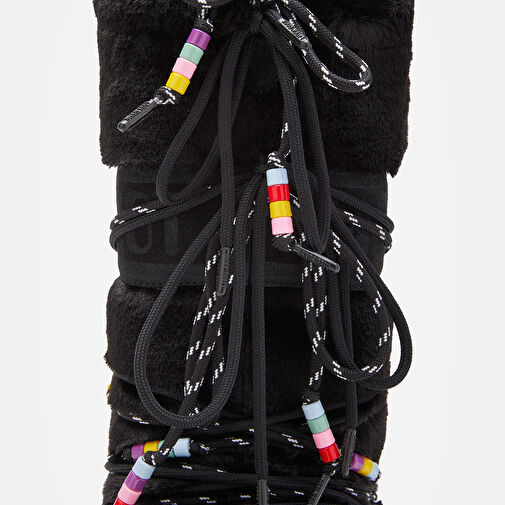 Kadın Bot (Kar) 80D1408990-N001 Moon Boot Icon Faux Fur Beads Black - Görsel 5
