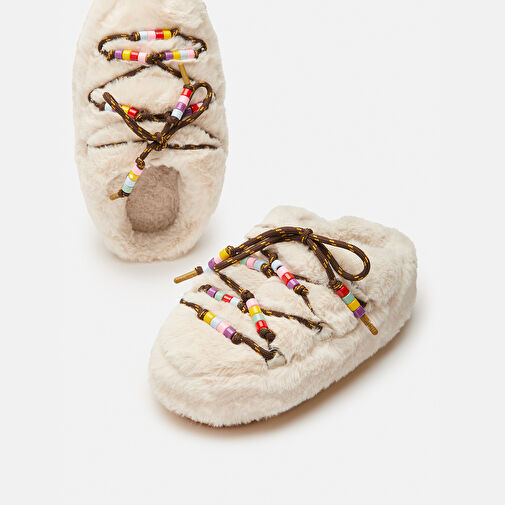 Moon Boot Krem Kadın Terlik 2MONW2024026 - Görsel 5