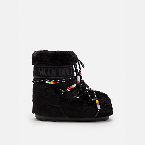 Kadın Bot (Kar) 80D1409470-N001 Moon Boot Icon Low Faux Fur Beads Black - Görsel 2