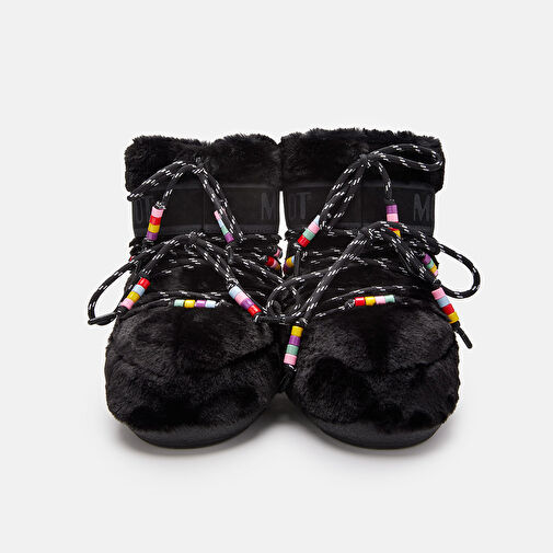 Kadın Bot (Kar) 80D1409470-N001 Moon Boot Icon Low Faux Fur Beads Black - Görsel 4