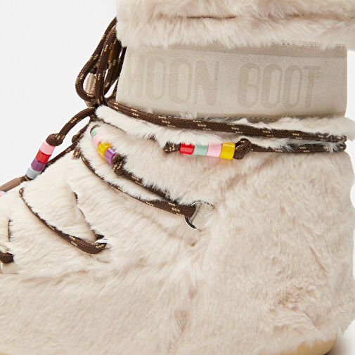 Kadın Bot (Kar) 80D1409470-L002 Moon Boot Icon Low Faux Fur Beads Cream - Görsel 4