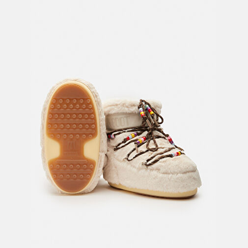 Kadın Bot (Kar) 80D1409470-L002 Moon Boot Icon Low Faux Fur Beads Cream - Görsel 5