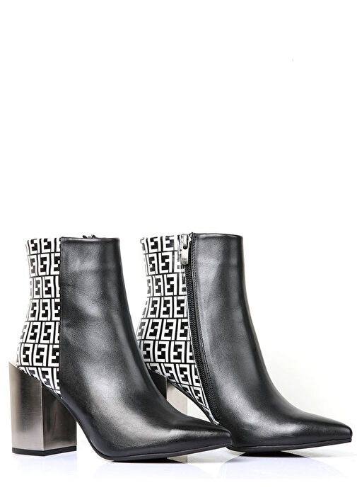 Freda Gerçek Deri Kadın Topuklu Bot Siyah - Görsel 6