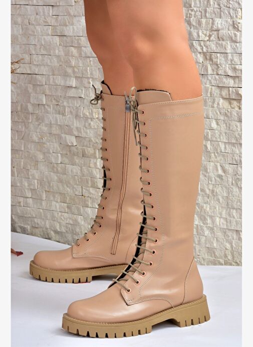 Ten Bağcıklı Günlük Kadın Çizme L430194009 - Görsel 5