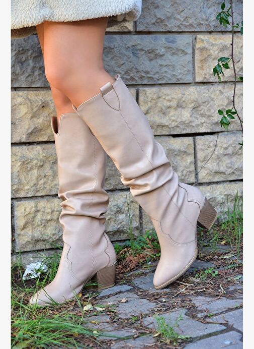 Ten Büzgülü Dallas Kadın Çizme J404040109 - Görsel 3