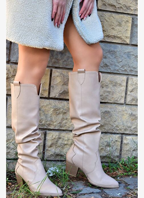 Ten Büzgülü Dallas Kadın Çizme J404040109 - Görsel 4