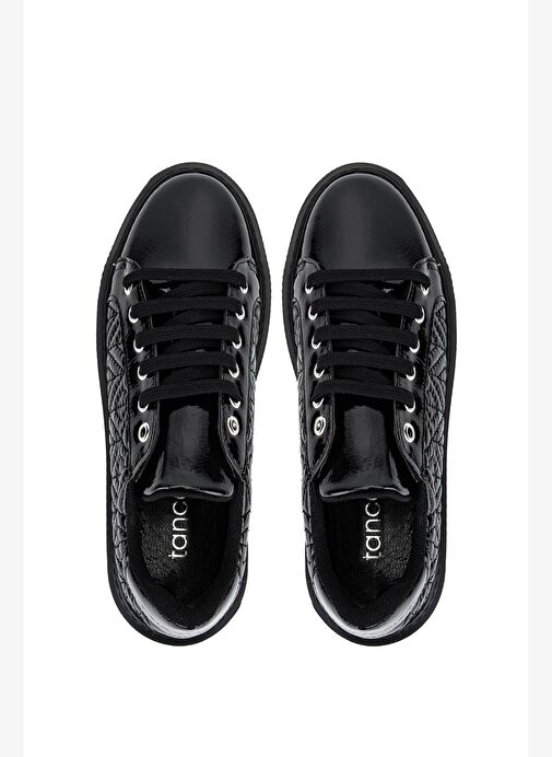 Tamer Tanca Kadın Suni Deri Siyah Rugan Sneakers & Spor Ayakkabı - Görsel 6