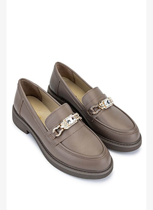 Tamer Tanca Kadın Hakiki Deri Vizon Loafer Ayakkabı - Görsel 3