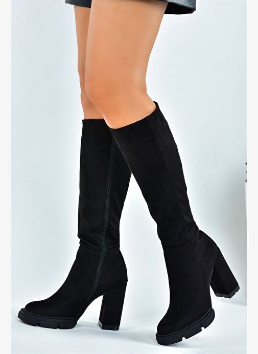Siyah Süet Yüksek Topuklu Kadın Çizme L282770102 - Görsel 5