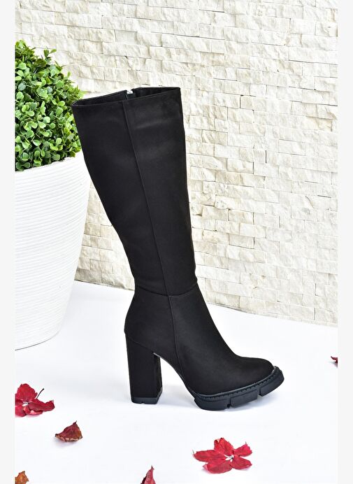 Siyah Süet Yüksek Topuklu Kadın Çizme L282770102 - Görsel 7