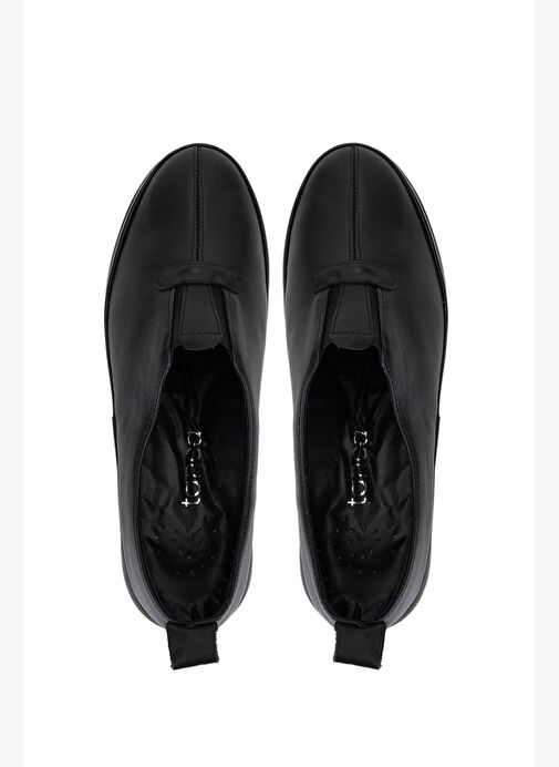 Tamer Tanca Kadın Hakiki Deri Siyah Deri Comfort Ayakkabı - Görsel 6