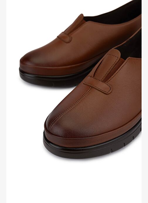 Tamer Tanca Kadın Hakiki Deri Taba Deri Comfort Ayakkabı - Görsel 4