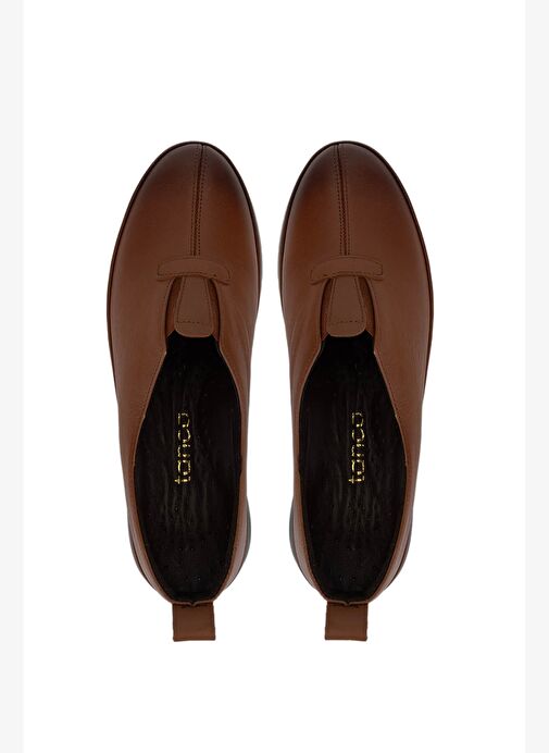 Tamer Tanca Kadın Hakiki Deri Taba Deri Comfort Ayakkabı - Görsel 6