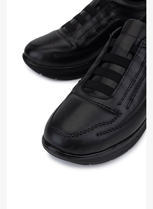 Tamer Tanca Kadın Hakiki Deri Siyah Comfort Ayakkabı - Görsel 4