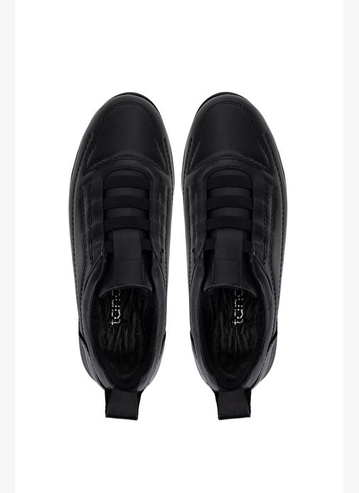 Tamer Tanca Kadın Hakiki Deri Siyah Comfort Ayakkabı - Görsel 6