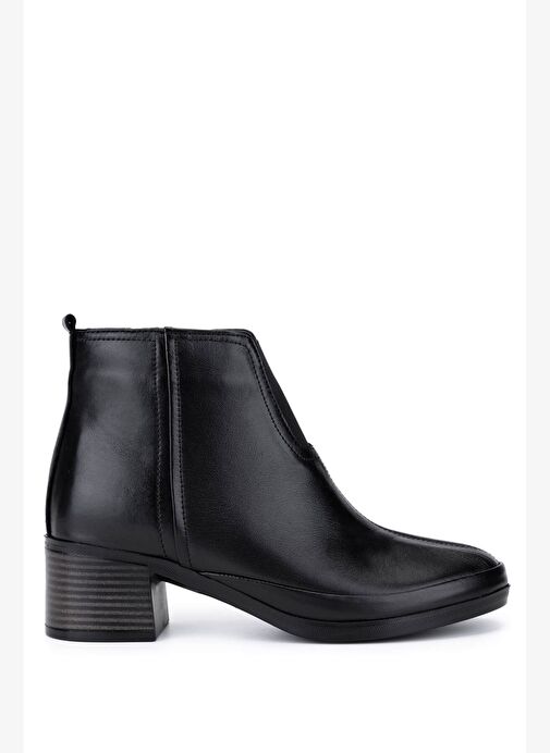 Tamer Tanca Kadın Hakiki Deri Siyah Topuklu Bot - Görsel 2