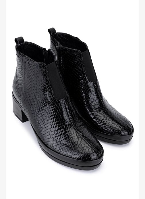 Tamer Tanca Kadın Hakiki Deri Siyah Bmb Topuklu Bot - Görsel 3