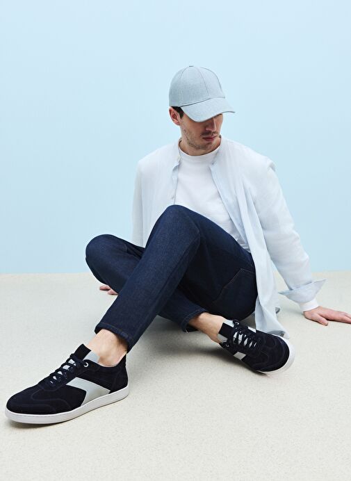 Ziya, Erkek Hakiki Deri Sneaker 151983ZX30 Lacivert - Görsel 2