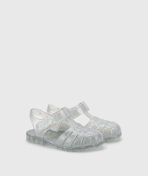 S10329 Clasica Cristal İgor Marka Kız Çocuk Sandalet Simli Şeffaf - Görsel 3