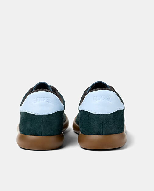 Camper Yeşil-Mavi Erkek Süet Düz Ayakkabı K100937-006 - Görsel 4