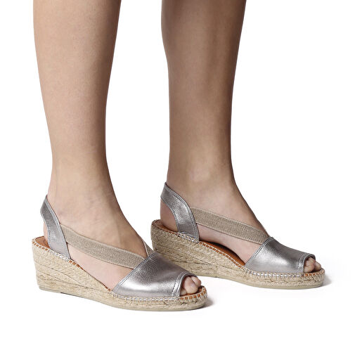 Toni Pons Gri Kadın Deri Sandalet 1TONW2023185 - Görsel 6