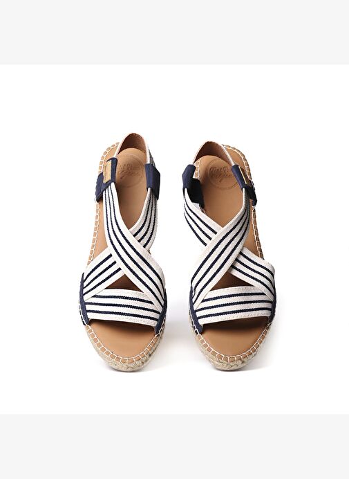 TINA Kadın Sandalet Tina Toni Pons Ecru-Navy (Cru-Mari) - Görsel 4