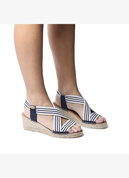 TINA Kadın Sandalet Tina Toni Pons Ecru-Navy (Cru-Mari) - Görsel 5
