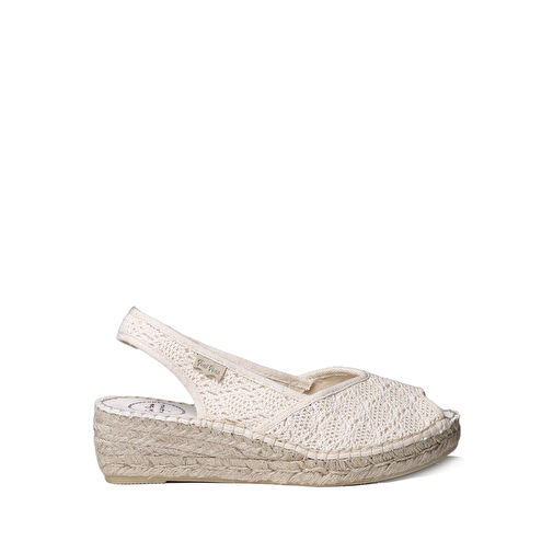 Toni Pons Ekru Kadın Kumaş Sandalet 1TONW2023011 - Görsel 2
