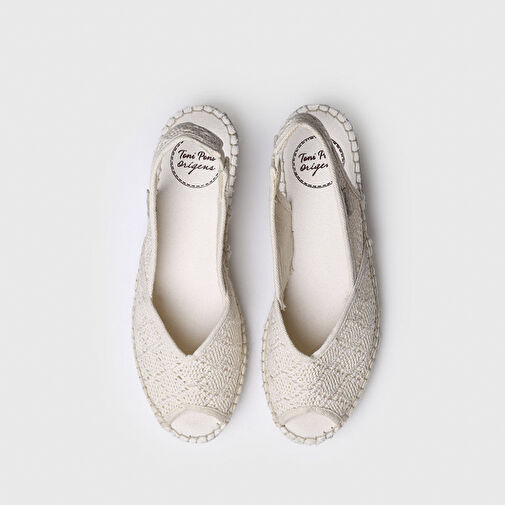 Toni Pons Ekru Kadın Kumaş Sandalet 1TONW2023011 - Görsel 4