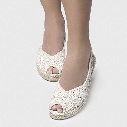 Toni Pons Ekru Kadın Kumaş Sandalet 1TONW2023011 - Görsel 5